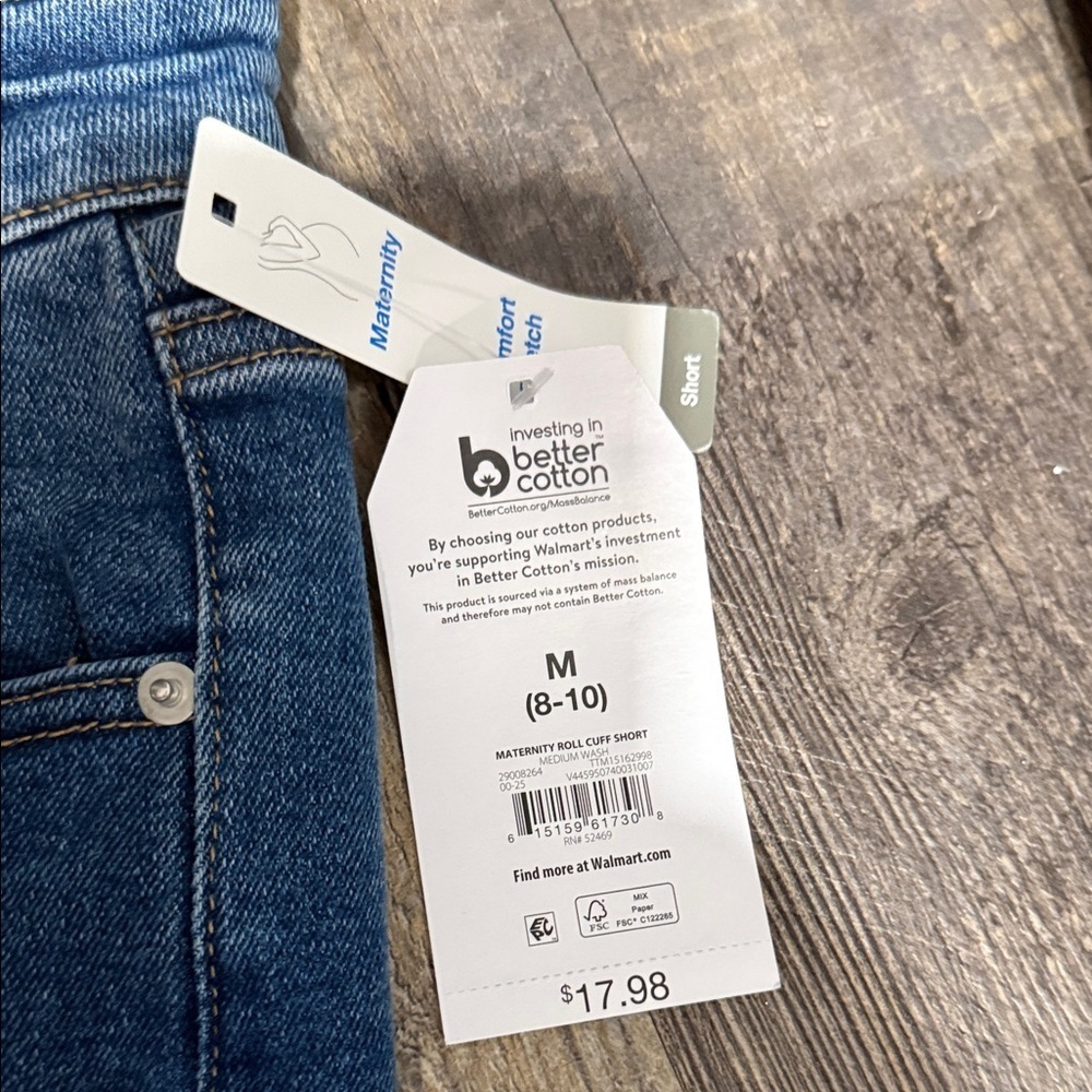 Denim Blue Women's maternity Shorts - Picture 4 of 9